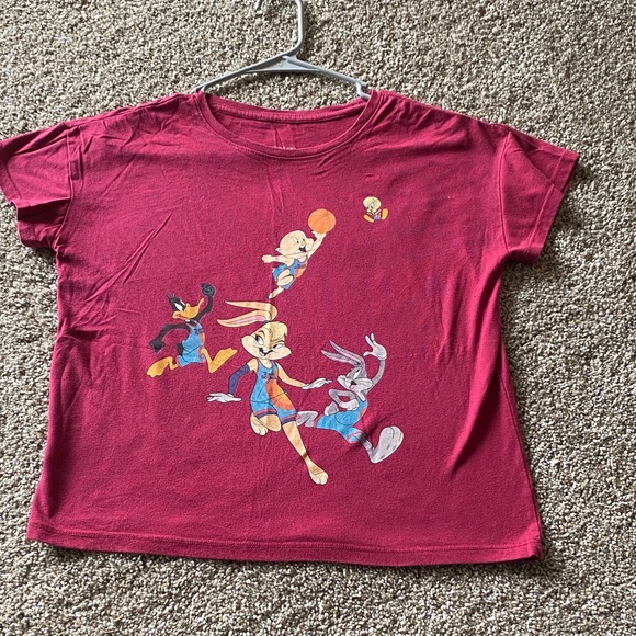 Space Jam Other - 💚 3/$15 Girls' Short-Sleeve Red Looney Tunes Basketball Graphic Tee J